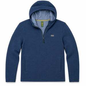 Marsh Wear Hooded Quarter Zip Pullover Medium Navy Blue Textured